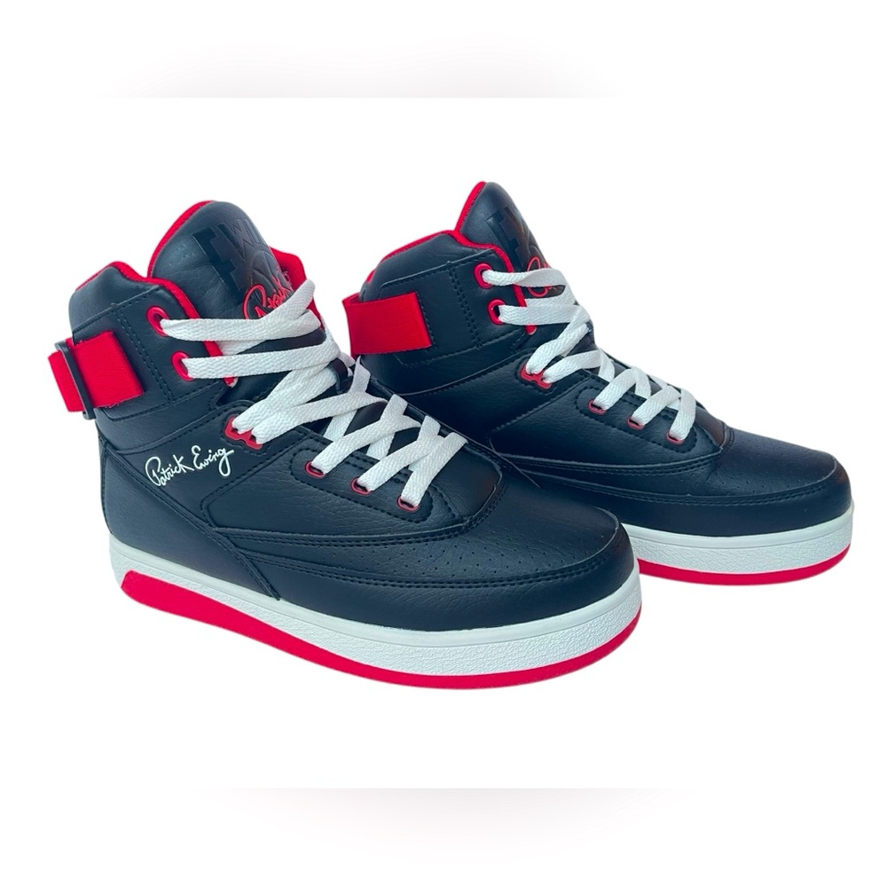 Patrick Ewing 33 HI Orion Strap Basketball Shoes Black/Red Youth 5.5 Retro,NEW